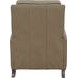 Melrose Cashmere Taupe Leather Push Thru The Arms Recliner with Nailhead Trim