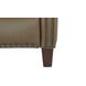 Melrose Cashmere Taupe Leather Push Thru The Arms Recliner with Nailhead Trim