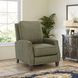 Melrose Oasis Olive Leather Push Thru The Arms Recliner with Nailhead Trim