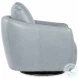 Delaney Light Blue Leather Swivel Chair with Power Footrest