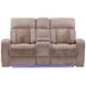 Equinox Mushroom Power Reclining Console Loveseat With Power Headrest