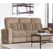 Equinox Mushroom Power Reclining Sofa With Drop Down Table
