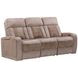 Equinox Mushroom Power Reclining Sofa With Drop Down Table