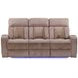Equinox Mushroom Power Reclining Sofa With Drop Down Table