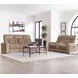 Equinox Mushroom Power Reclining Sofa With Drop Down Table