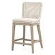 Woven Outdoor Shell Performance Fabric Upholstered Mesh Counter Height Stool