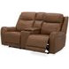 Haywood Butternut Power Reclining Console Loveseat With Power Headrest