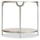 Morello Oxidized Nickel And Carrara Marble Oval Metal End Table