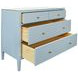 Michelle Textured Light Blue Linen 4 Drawer Chest