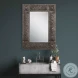 W-00410 Heavily Antiqued Rust Gray Wash Mirror
