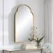 W00534 Lightly Antiqued Gold Leaf Mirror