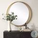 Rhodes Antique Metallic Gold Leaf Round Mirror