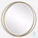 Rhodes Antique Metallic Gold Leaf Round Mirror