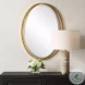Rhodes Antique Metallic Gold Leaf Oval Mirror