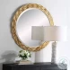 Andromeda Lightly Antique Gold Leaf Round Mirror