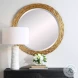 Andromeda Lightly Antique Gold Leaf Round Mirror