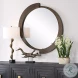 Revelle Brushed Bronze With Champagne Undertones Round Mirror