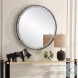Crystalis Sleek Black Round Mirror