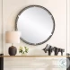Crystalis Sleek Black Round Mirror