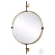 Guardwyn Elegant Antique Brass Round Mirror
