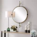 Guardwyn Elegant Antique Brass Round Mirror