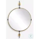 Guardwyn Elegant Antique Brass Round Mirror