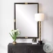 Larkin Dark Oak And Antique Brass Mirror