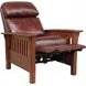 Mission Wenlock Fudge Leather Push Thru The Arms Recliner