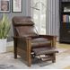 Mission Wenlock Fudge Leather Push Thru The Arms Recliner