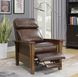 Mission Wenlock Fudge Leather Push Thru The Arms Recliner