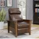 Mission Wenlock Fudge Leather Push Thru The Arms Recliner
