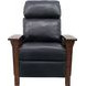 Mission Shoreham Blue Leather Push Thru The Arms Recliner
