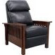 Mission Shoreham Blue Leather Push Thru The Arms Recliner