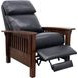 Mission Shoreham Blue Leather Push Thru The Arms Recliner
