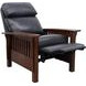 Mission Shoreham Blue Leather Push Thru The Arms Recliner