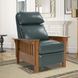 Mission Highland Emerald Leather Push Thru The Arms Recliner