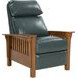 Mission Highland Emerald Leather Push Thru The Arms Recliner