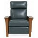 Mission Highland Emerald Leather Push Thru The Arms Recliner