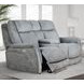 Linus Hudson Grey Zero Gravity Power Reclining Console Loveseat