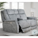 Linus Hudson Grey Zero Gravity Power Reclining Console Loveseat