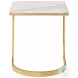 Blanchard Polished Brass And Jazz White Marble End Table