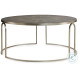 Thaxton Charcoal Faux Shagreen And Silver Leaf Cocktail Table