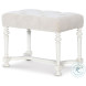 Hughes Taupe Velvet And White Bench