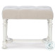 Hughes Taupe Velvet And White Bench