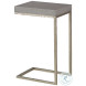 Laurent Light Olive Faux Shagreen And Champagne Accent Table