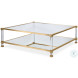 Gwyneth Clear Glass And Satin Brass Cocktail Table