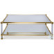 Gwyneth Clear Glass And Satin Brass Cocktail Table