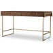 Kiley Medium Dark Stain And Champagne Writing Desk