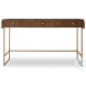 Kiley Medium Dark Stain And Champagne Writing Desk