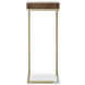 Kiley Medium Dark Stain And Champagne Accent Table